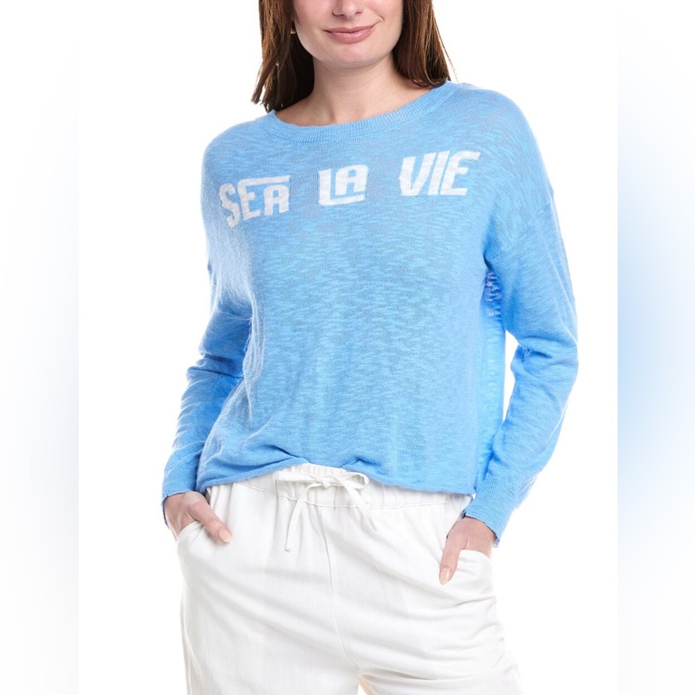 NWT $162 Stitch Drop Blue 'Sea La Vie' Sweater Large